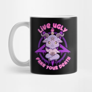 Live Ugly Fake Your Death - Cute Anime Baphomet Mug